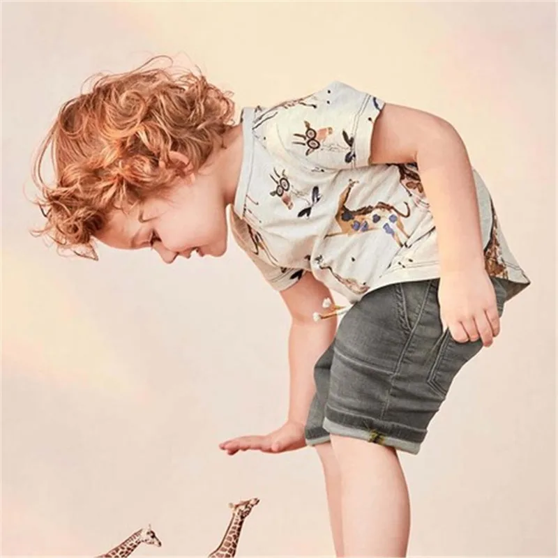 Г. Little Maven/брендовые летние хлопковые футболки наивысшего качества с рисунком жирафа для маленьких мальчиков от 2 до 7 лет топы, рубашка