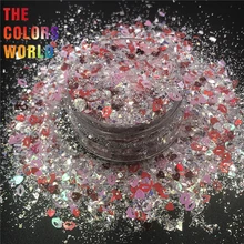 TCT-063, День Святого Валентина, 12 различных цветов, сердце, блеск для дизайна ногтей, украшение для макияжа, украшение на День святого Валентина