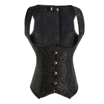 

Sexy Jacquard Underbust Corset Shapewear Spiral Steel Boned Straps Vest Corset Bustiers G-string Outwear Waist Cincher Plus Size