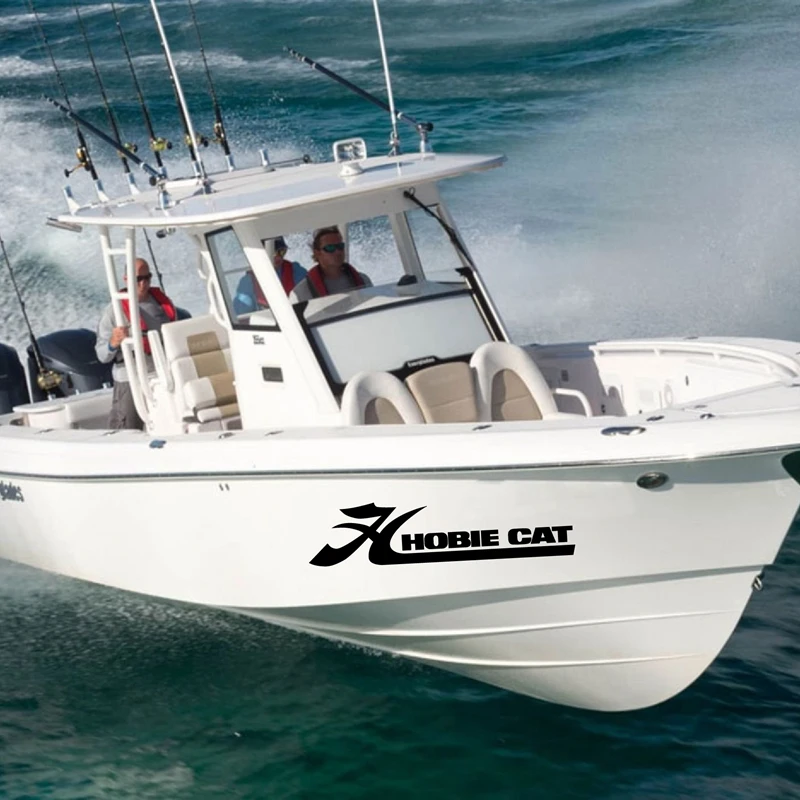 Set of 2 Decals For Hobie Cat Sailing Boat Vinyl Stickers Removable