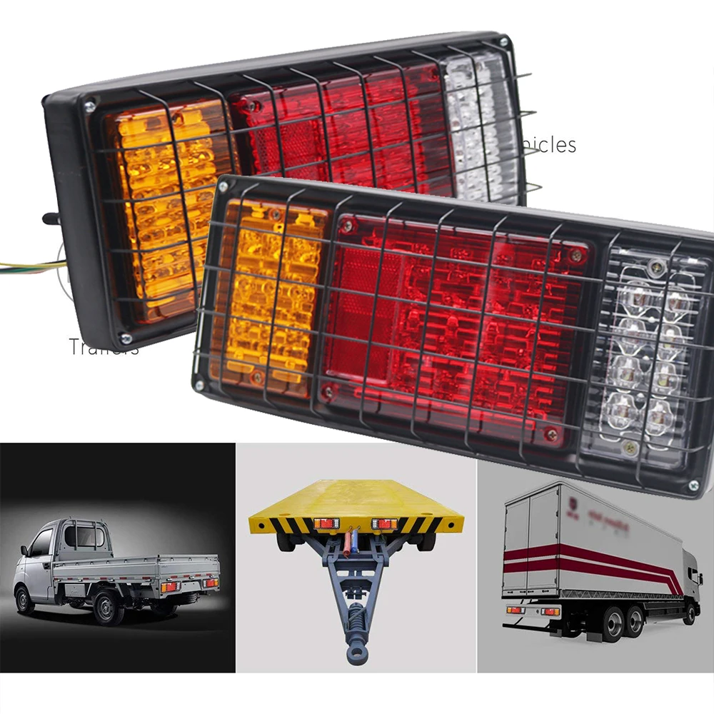 Yait 1pair Waterproof 40 LEDs Taillights Trailer Truck Stop Rear Tail