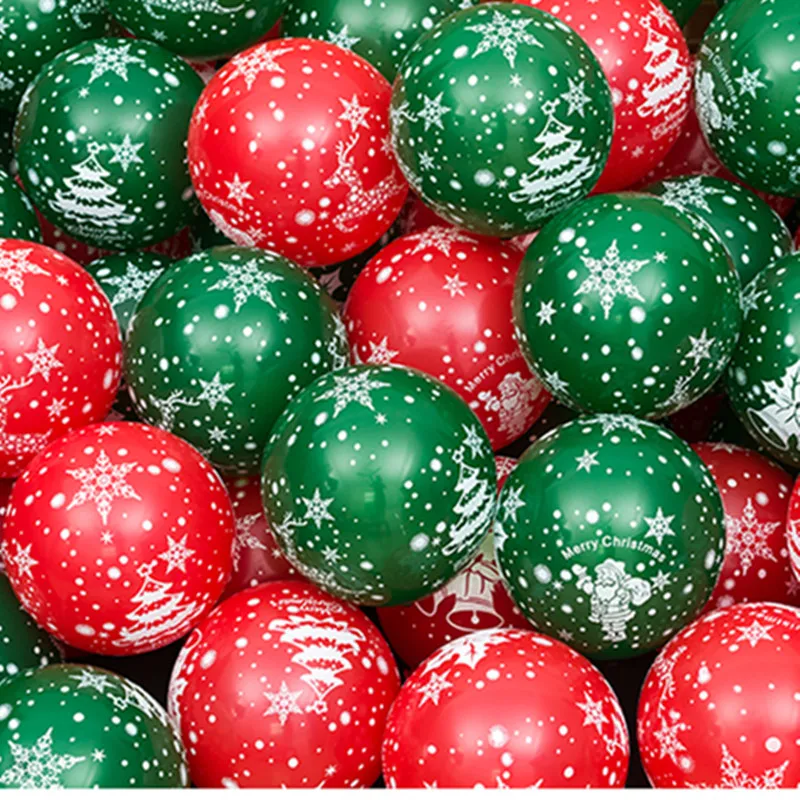 10pcs12 Inch Christmas Latex Balloon White Frozen Snowflake Air Balloons Birthday Party Christmas Decor New Year Party Supplies