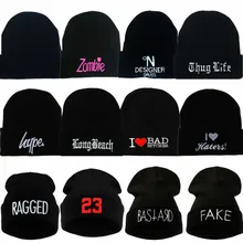 Европейский и американский стиль для мужчин и женщин 14 букв вышивка вязаная шерстяная акриловая шапка хип-хоп шапочки Lth02