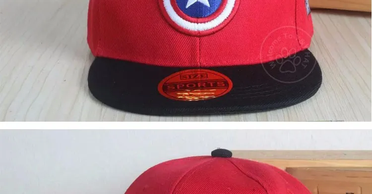 Весна Лето Snapback Кепка s дети бейсбольная кепка Marvel Мстители Капитан Америка Регулируемая косточка Snapback Кепка