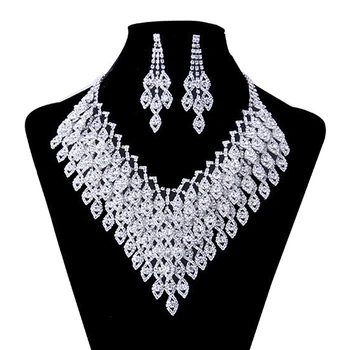 

2016 New Arrival Women Jewelry Set Zinc Alloy With Austrian Crystal Necklace/Earrings Set Fashion Jewelry Dress Accessories N134