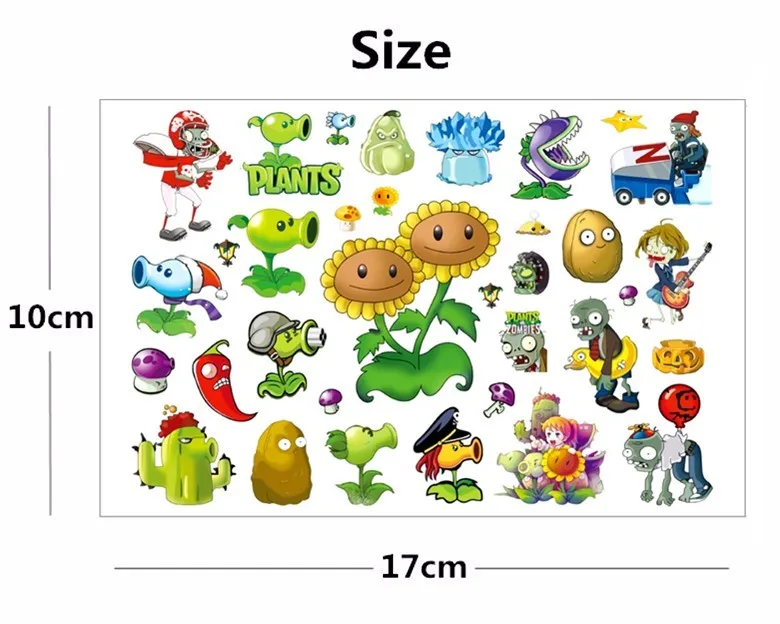 SHNAPIGN Растения против Зомби, детская временная татуировка, боди-арт, флеш-тату, наклейка s 17*10 см, водостойкая, хна, тату, Стильные наклейки