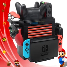 Аксессуары для переключателей для игр, держатель для хранения дисков, подставка для геймпада, консоль, джойстик, зарядное устройство, Pokeball NS