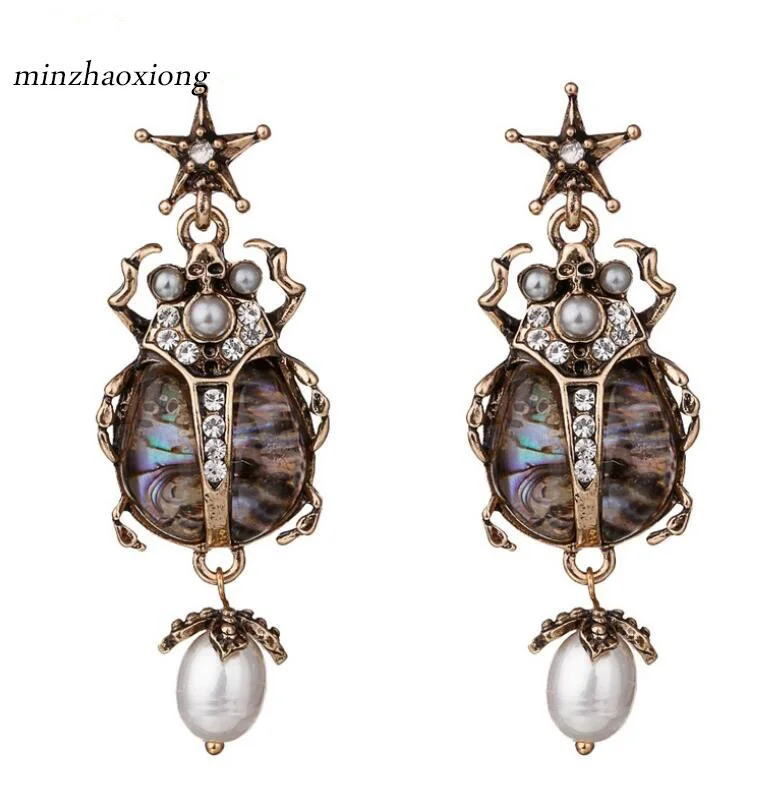 

Fine Jewelry Explosions Women Jewelry Retro Ladybug Earrings 2019 Beetle Little Ladybug Pear Earrings Europe and America