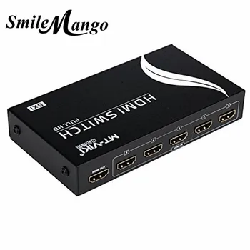 

MT-VIKI 5x1 5 Way HDMI Switch 5 input 1 output Port support 3D and 1080P with IR Remote Controller and Metal Housing MT-SW501-MH