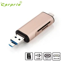 CARPRIE 3in1 USB $ number + Adaptador de Lector de Tarjetas USB 3.1 Tipo C TF MS Para 12 “Macbook Mar8 MotherLander