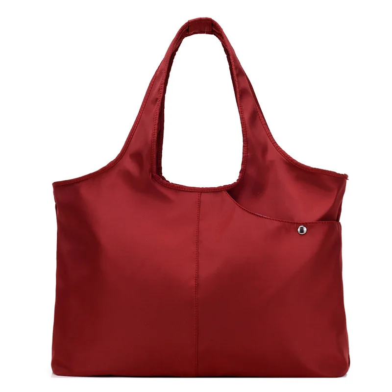 Водонепроницаемая нейлоновая женская сумка, повседневная большая сумка на плечо, Большая вместительная многофункциональная сумка на плечо для мамы, сумка для покупок - Цвет: wine red