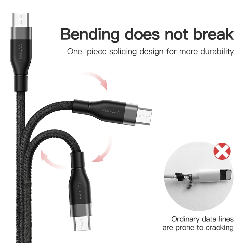 KUULAA 3 في 1 كابل يو اس بي للهاتف المحمول المصغّر usb نوع C كابل الشاحن ل فون كابل شحن سريع المصغّر usb C شاحن الحبل KUULAA 3 في 1 كابل يو اس بي للهاتف المحمول المصغّر usb نوع C كابل الشاحن ل فون كابل شحن سريع المصغّر usb C شاحن الحبل