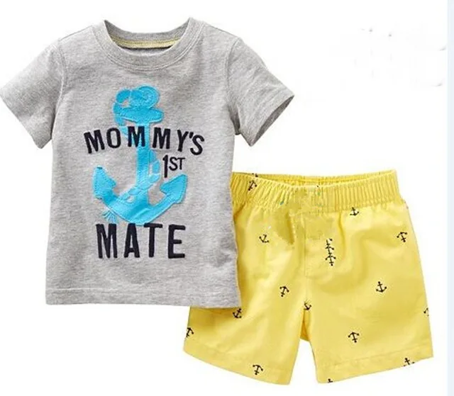 Summer Boys Pajamas Suit 100 Cotton Soft Children Sleepwear Shorts