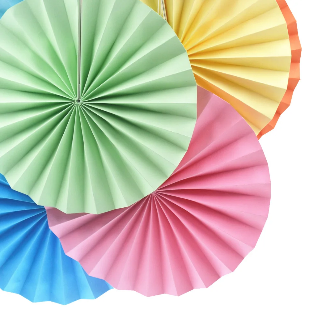 Buy 5PCS 6'' 8'' 10'' 12'' 14'' Flower Origami Paper Fan Wedding Decoration
