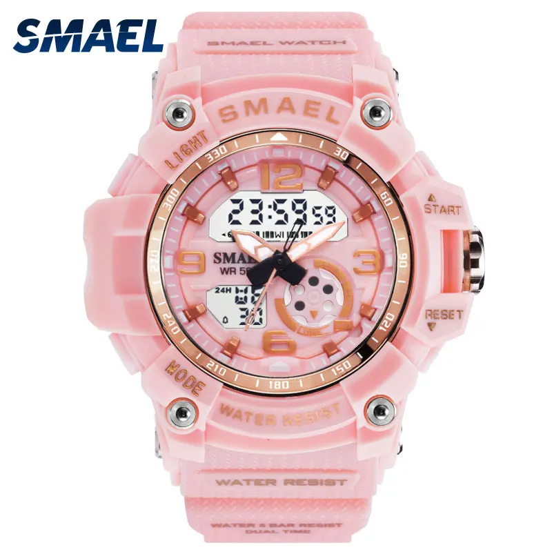 buy Sport Watch Digital Woman SMAEL Women Clock Bracelet Ladies Military Army LED Watch reloj mujer1808 Women Watches 50M Waterproof