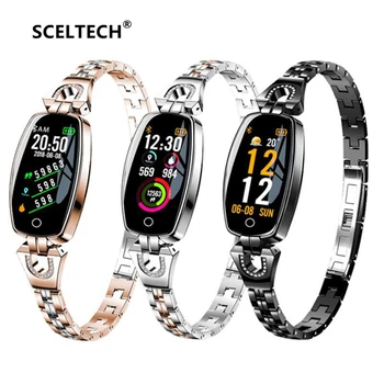 

SCELTECH H8 Women Smart Bracelet Heart Rate Monitor Blood Pressure Smart Band IP67 Waterproof Fitness Activity Tracker Wristband