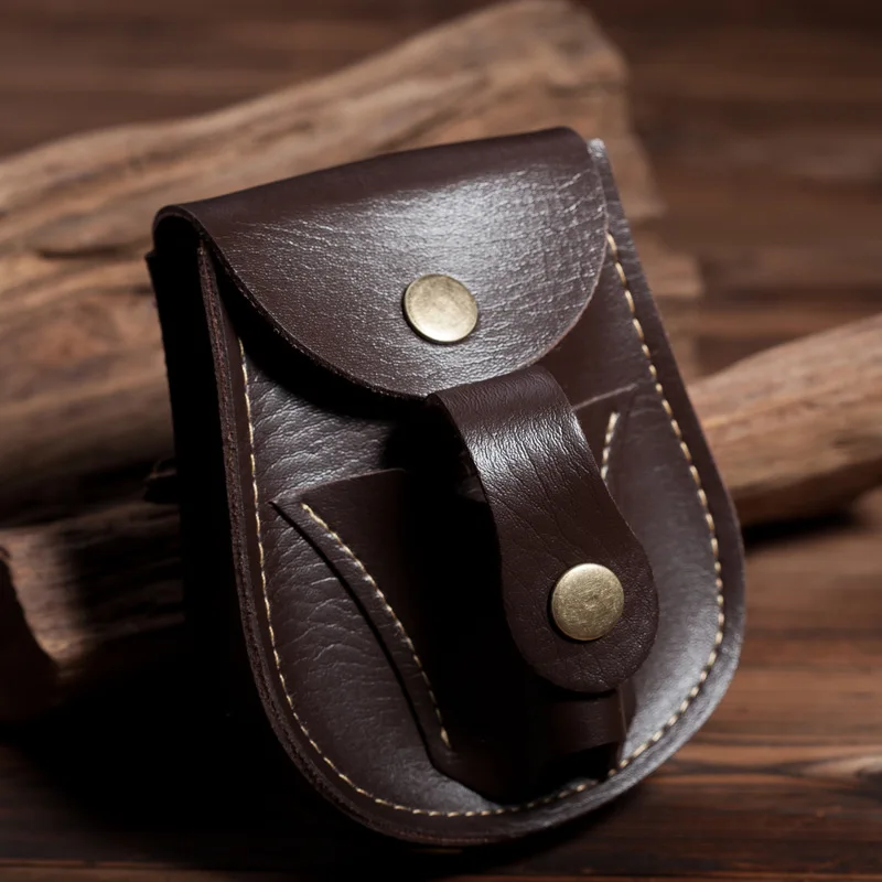 

Hunting Handmade Leather Steel Balls Bag Catapult Slingshot Outdoor Hunting Belt Leather Case Waist Bag