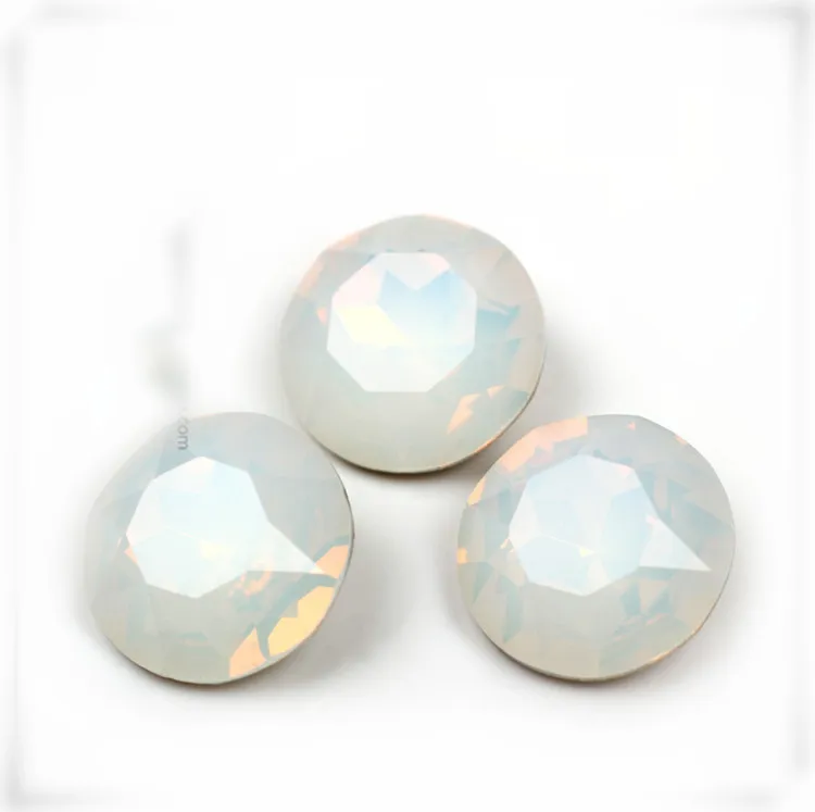 

K9 Snow White Opal 27mm Round Baoshihua Fancy Stone Glass Crystals Pointback Jewelry Dec ation