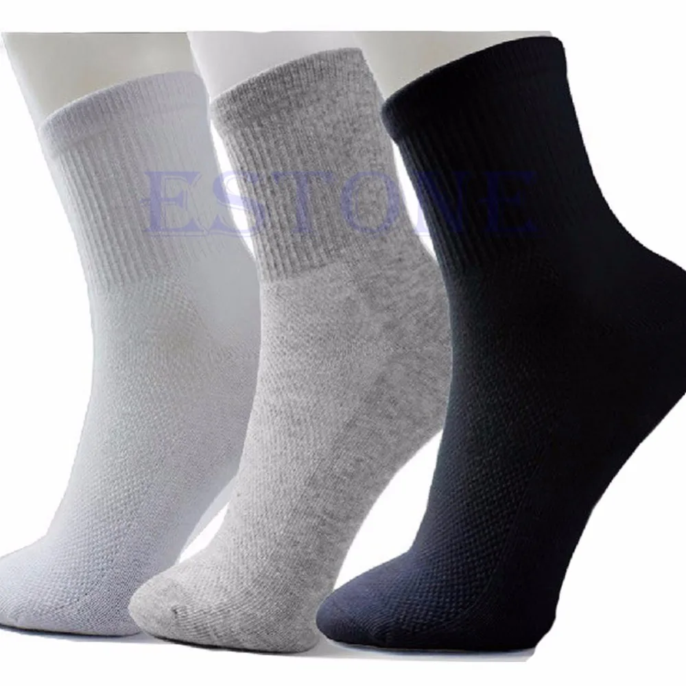 

10 Pairs/lot Lot Man black/grey/white Cosy Cotton Sport Socks