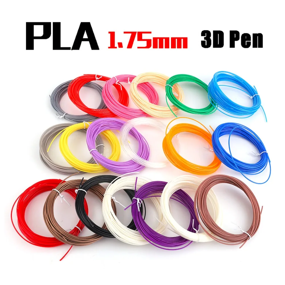19 Pcs Set 3D Printing Pen ABS Supplies Standard Color Environmentally Friendly Plastic Line Filament 10M