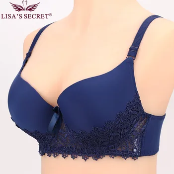 

Lisa's Secret 2019 fashion lace woman underwear ladies brassiere sexy bra large size full coverage plus size bralette pure white