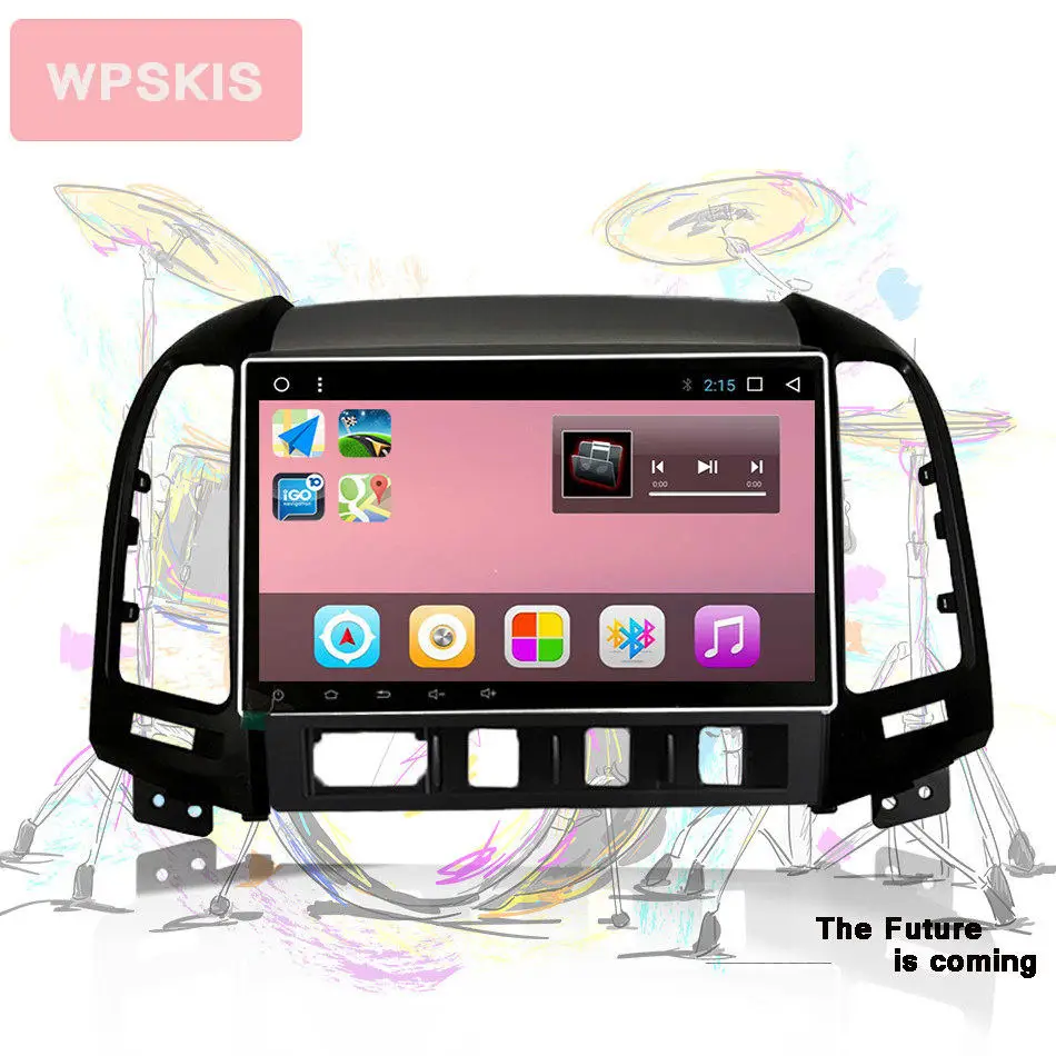 Excellent Octa CORE android 9.0 car dvd gps player 1024*600 For HYUNDAI SANTA FE santafe 2006-2012 navigation radio headunit Tape Recorder 1
