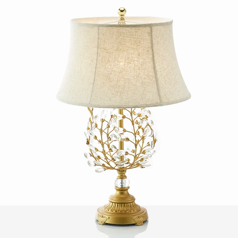 

American style Table Lamps crystal antique lamp European style simple fashion living room study room bedroom bedside LU80386