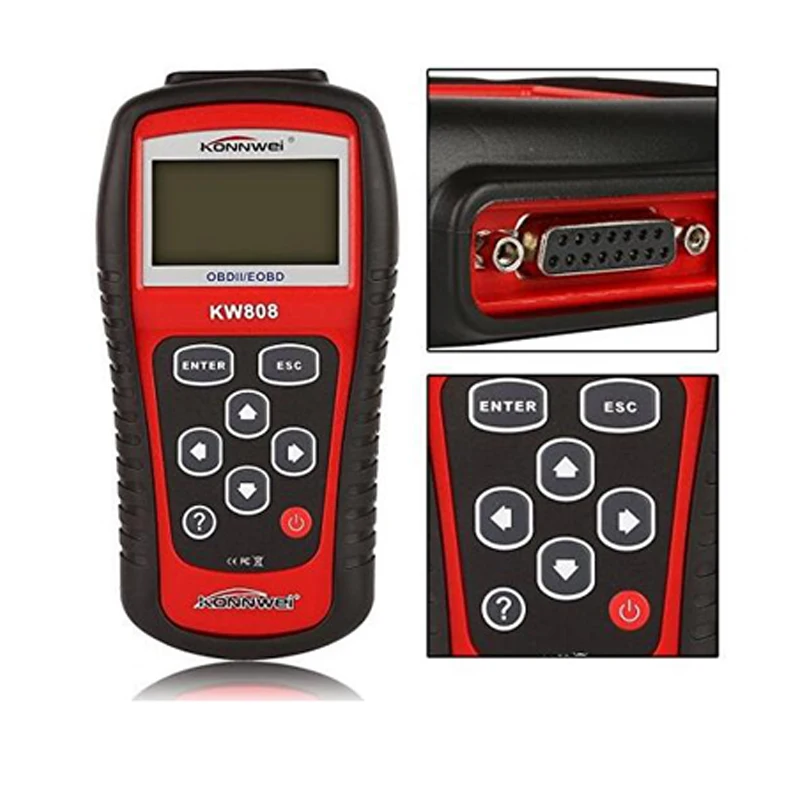 Car OBD/OBDII Scan Tool OBD2 OBD II Scanner Auto Code Reader Car Automotive Diagnostic Tool KW808 Multi-language 2018 BEST SALE konnwei c mini bluetooth wireless wifi obd ii car auto diagnostic scan tools