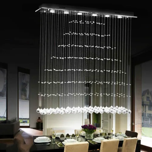 

Pendant lamp 6-Light Rectangular Crystal Rainfall Flush Mount Fixtures pendant Lamp 90-260V G10 free delivery