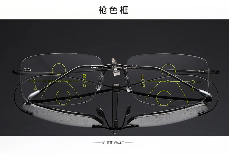 MINCL/Smart zoom, титановые прогрессивные многофокальные очки для чтения, мужские и женские очки для дальнозоркости, дальнозоркости, ультралегкие очки без оправы FML