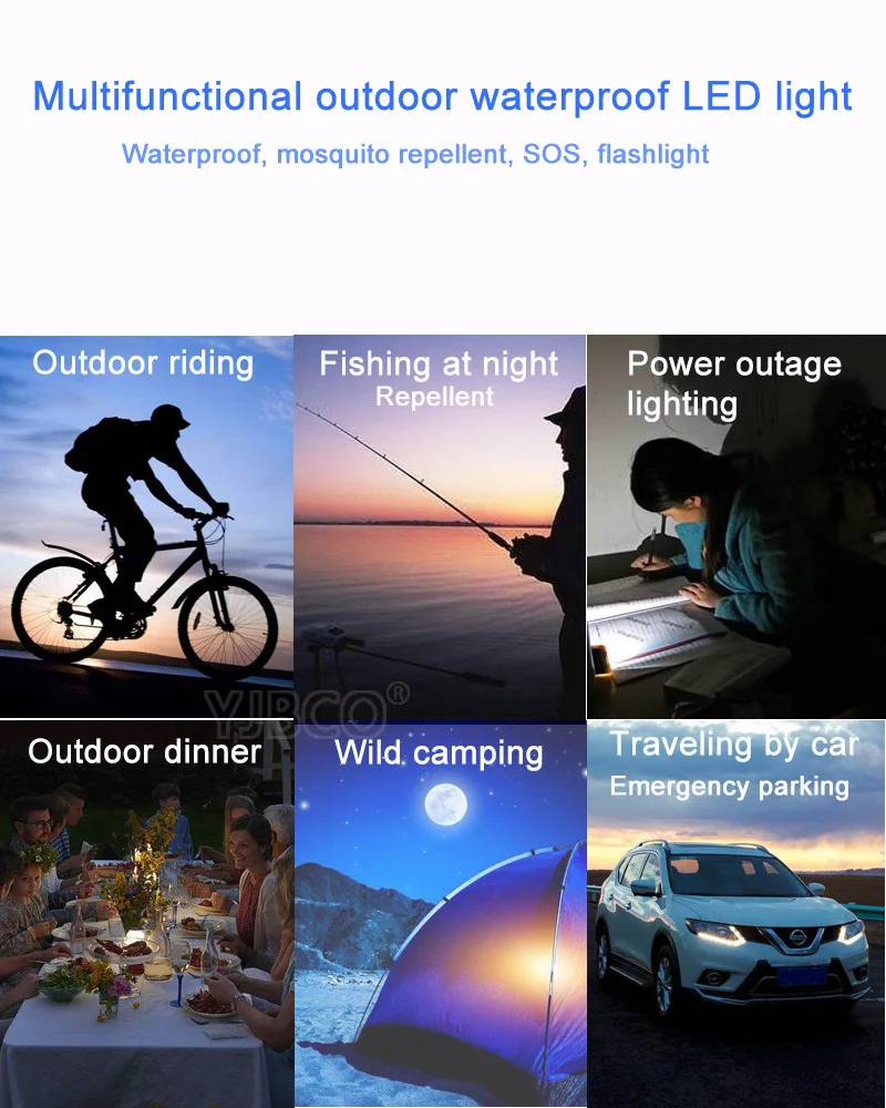 Lâmpada de Viagem à Prova Luzes de Emergência Portátil Pode Ser Escurecido Power Bank Recarregável Piscando Dwaterproof Água Lanterna Acampamento 3 w - 4 5.5 11 lâmpada de viagem à prova dwaterproof água