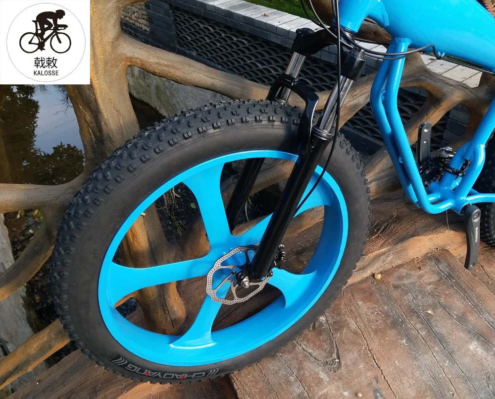 Flash Deal Kalosse five spokes wheels  snow bike  27 speed   26*4.0 aluminum alloy  Fat  mountain bicycle   Hydraulic  brakes 5