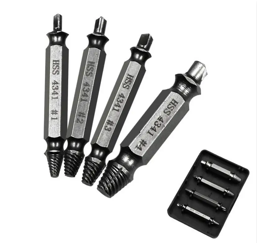 Wholesale 100sets/lot 400pcs Speed Out Screw Extractor Drill Bits 4 PCS