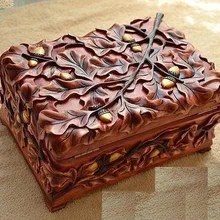 3d STL модель для ЧПУ гравер резьба машина рельеф Artcam Aspire "дубовое кольцо коробка v2"(ES