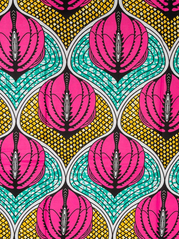 African Print Ankara Wax Cotton Ankara Quality Fabric Sold Per Yard Pink Lemon Yellow Lime Green Black White Hen Motif