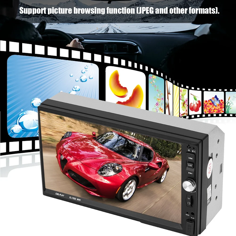 Хорошее качество HD 7in стерео радиоплеер 2 DIN Handsfree MP5 плеер CL-7022 для автомобиля