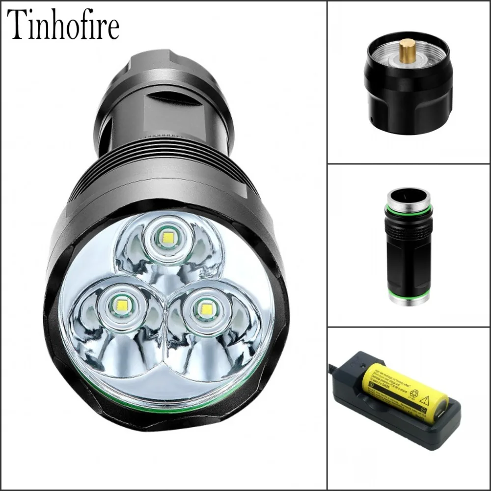 Tinhofire T3 Led Flashlight 5 Mode 4000 LM 3xCREE XM-L T6 LED Torch Waterproof High Power Light by 18650/26650 | Лампы и освещение