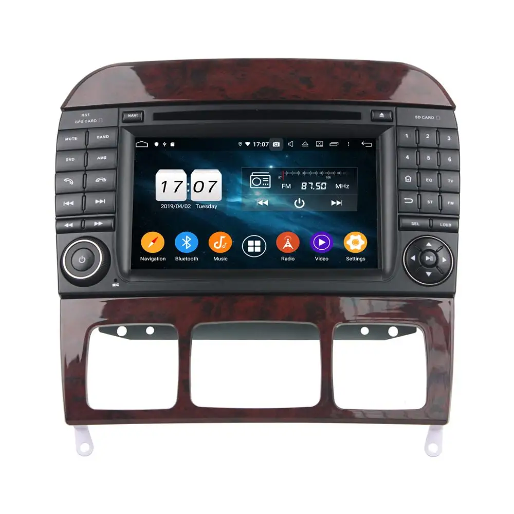 Android 9 4+ 64G Автомобильный gps навигатор для Mercedes Benz s-класс W220/S280/S320/S350 автомобильный DVD головное устройство радио магнитофон стерео DSP