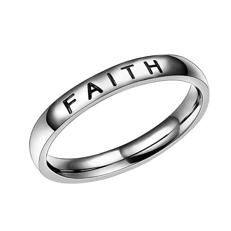 LOVE/FAITH/HOPE, унисекс кольцо, титановая сталь, пара, кольцо, креативный алфавит, ювелирное изделие, горячее, простое, полированное, обручальное кольцо