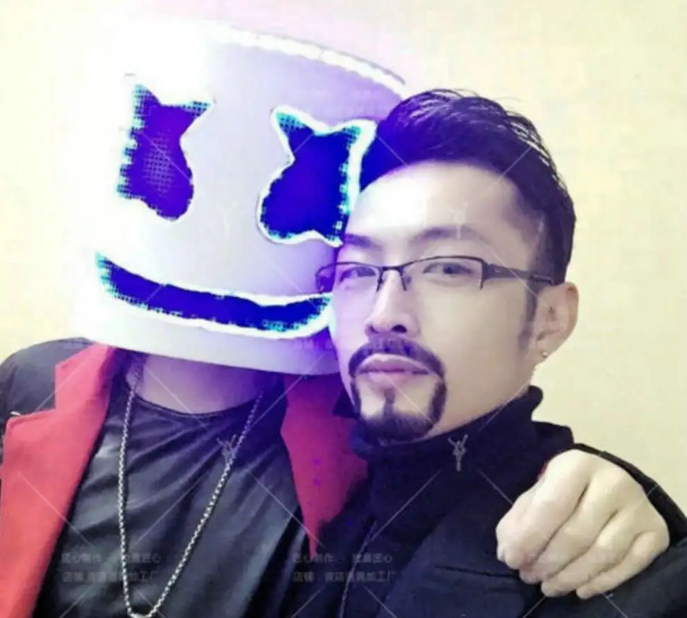 

Marshmello Mask Cosplay LED Luminous Helmet Halloween Prop DJ Masks Party Props
