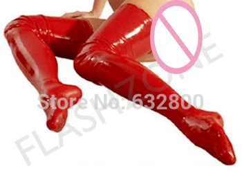 

Free shipping ~ Red rubber long fashions latex stockings