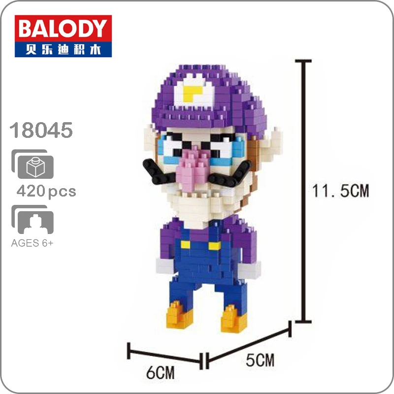 

Balody 18045 Game Super Mario Waluigi Cartoon Model Micro DIY Diamond Mini 3D Building Nano Blocks Bricks Assembly Toy no Box