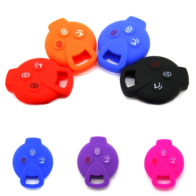 

Remote 3 Buttons Silicone Car Key Case Cover For Benz Smart Fortwo for Roadster Forfour Shell Protect