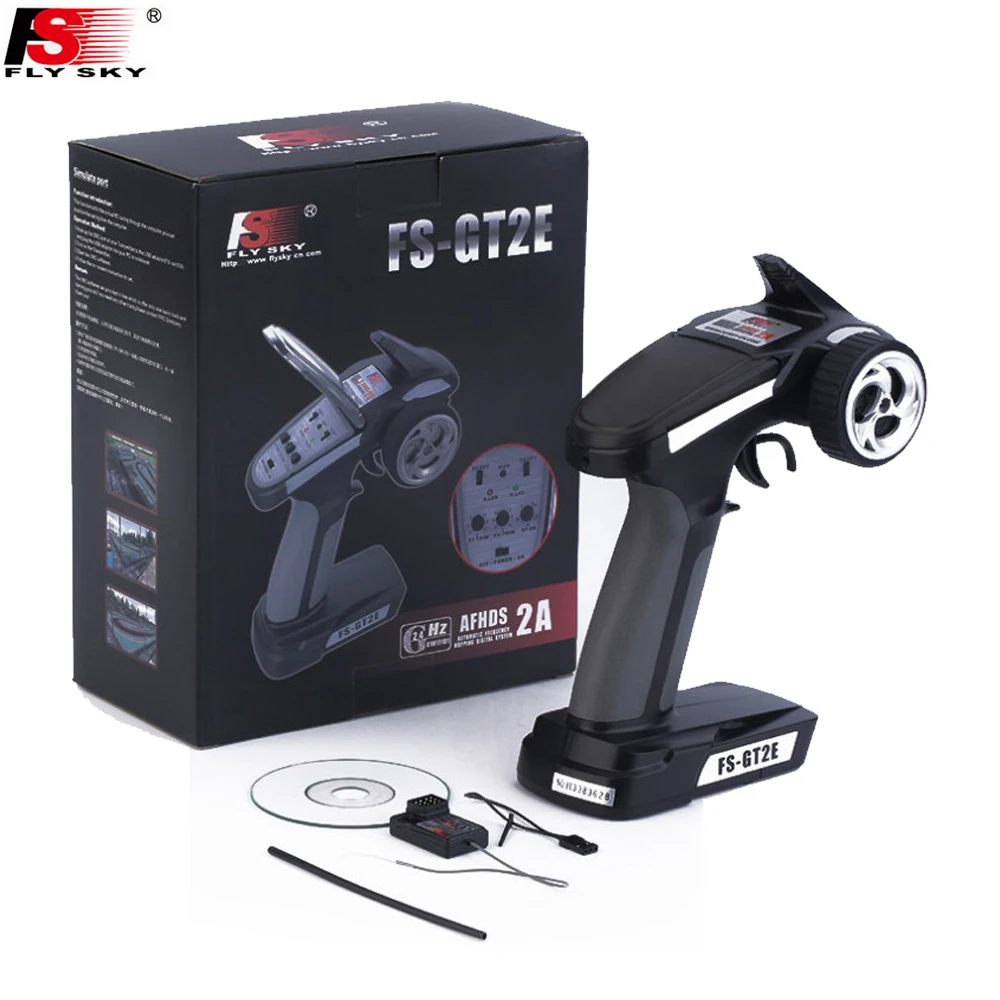 

1pcs Original Flysky FS-GT2E AFHDS 2A 2.4g 2CH Radio System Transmitter for RC Car Boat with FS-A3 Receiver
