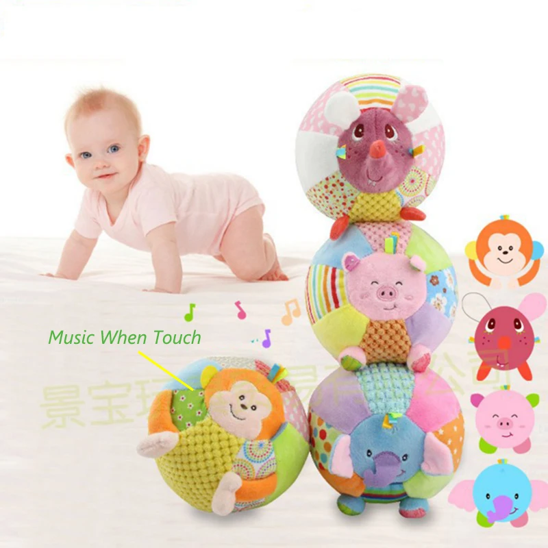 

Fun And Sound Balls Baby Rattle Musical Bed Toys Soft Stuffed Animal Mobile Crib Stroller Toy For Infant Educational Toys BI012