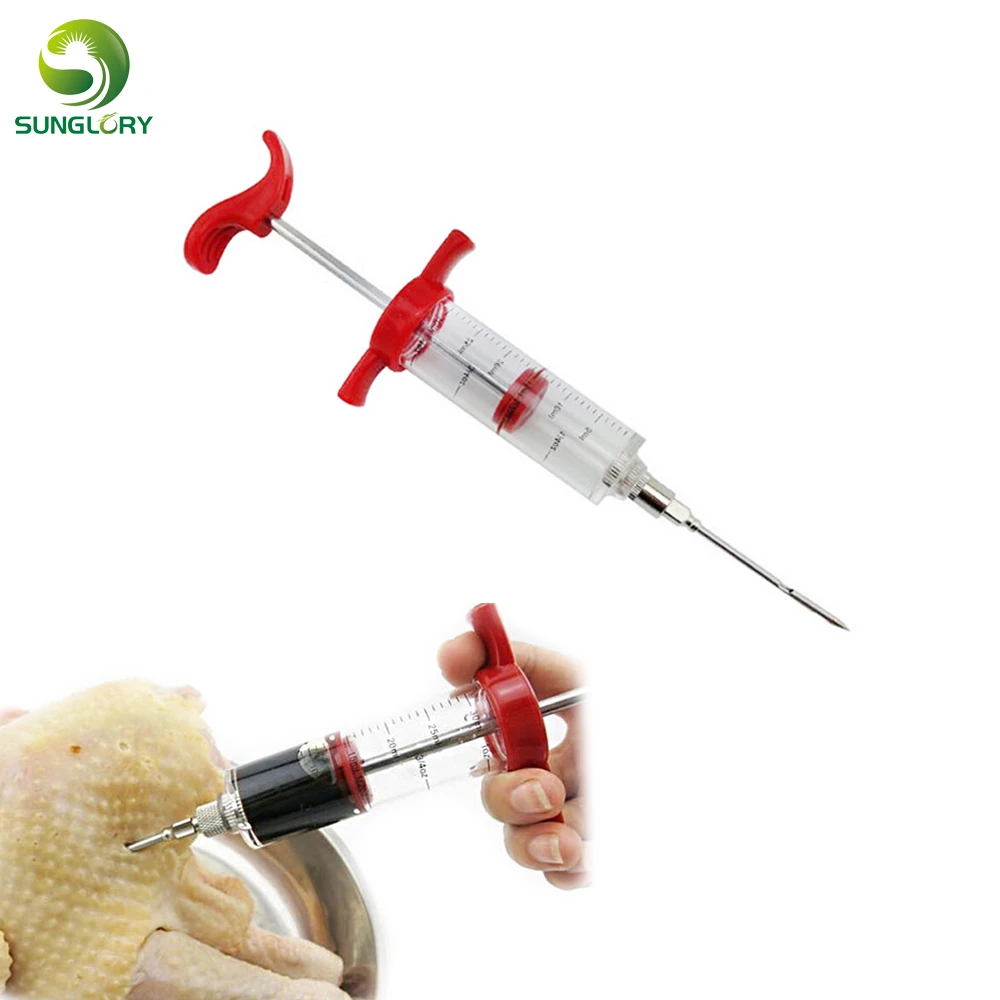 Tsorryen Spice Syringe Marinade Injector Flavor Syringe Cooking Meat Poultry Turkey Tool 