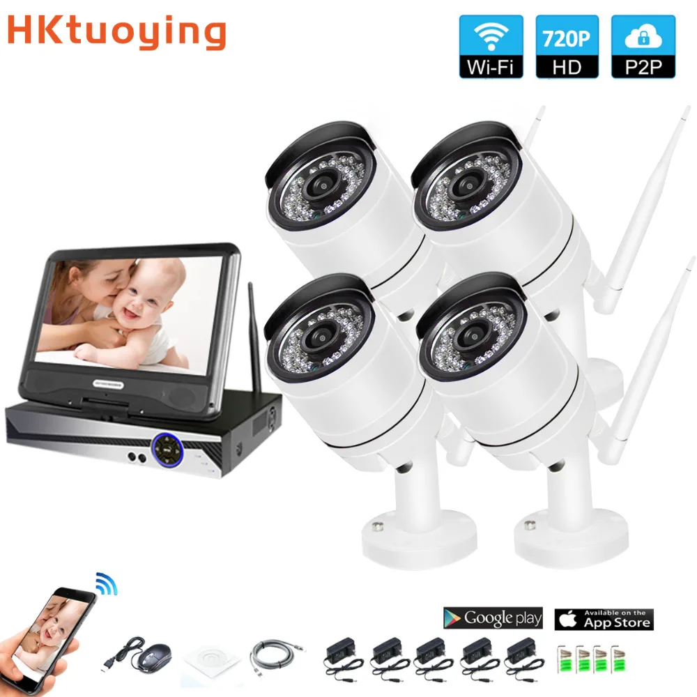 Wireless Surveillance System Network 10.1" LCD Monitor NVR Recorder