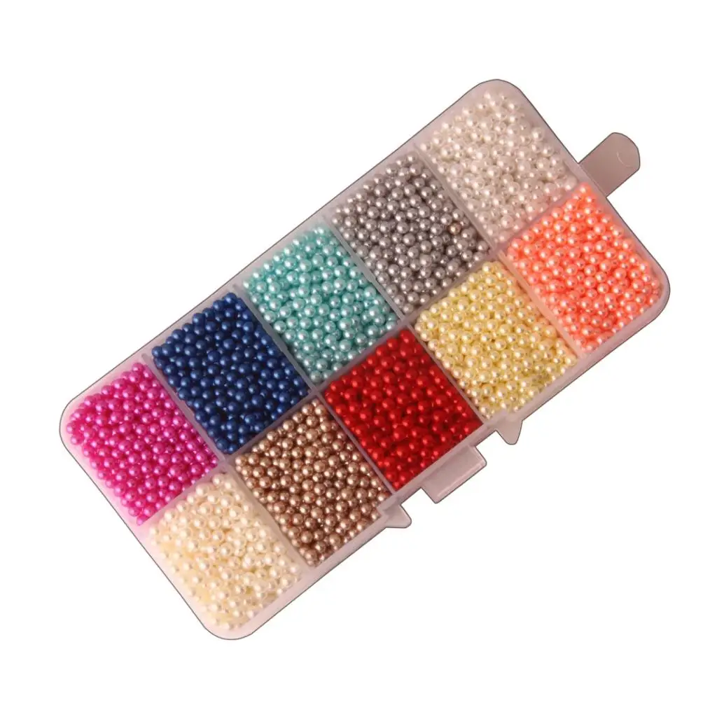 3mm 4mm 5mm 6mm Colored Faux Pearls No Hole ABS Plastic Loose Beads DIY Jewelry Making Craft