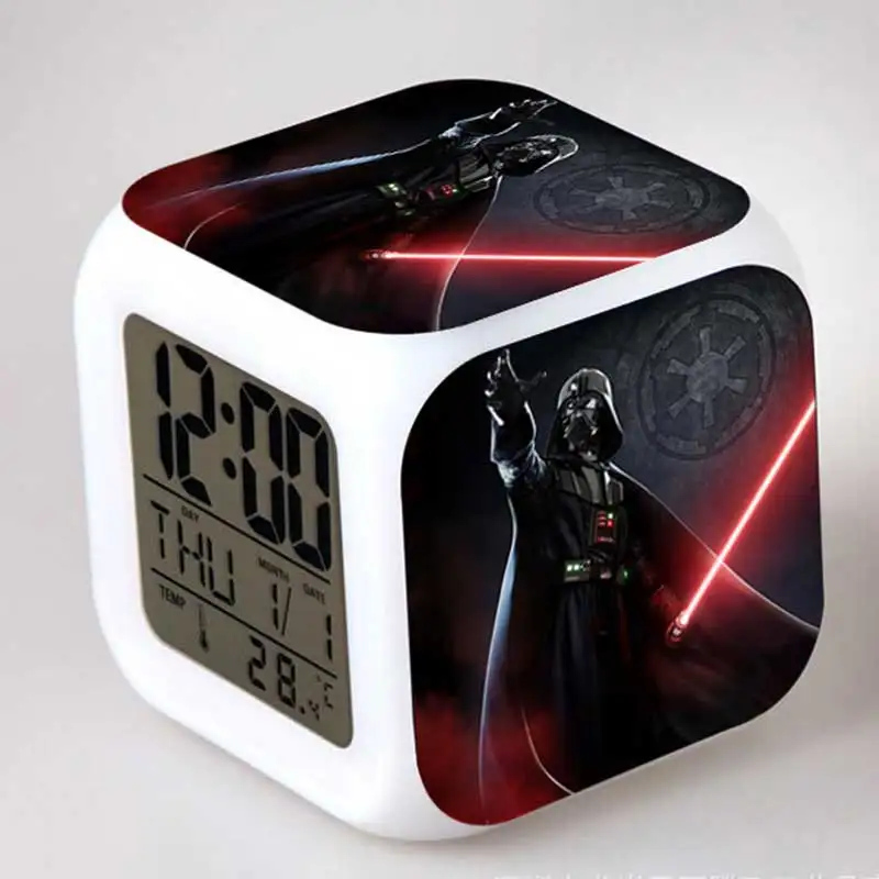 Star Wars Movie figure Model LED Alarm Clock Colorful Flash Touch Desk Light Luminous Toys