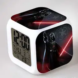 Star Wars персонаж фильма модель СВЕТОДИОДНЫЙ Красочный будильник флэш-сенсорный стол свет люминесцентные игрушки